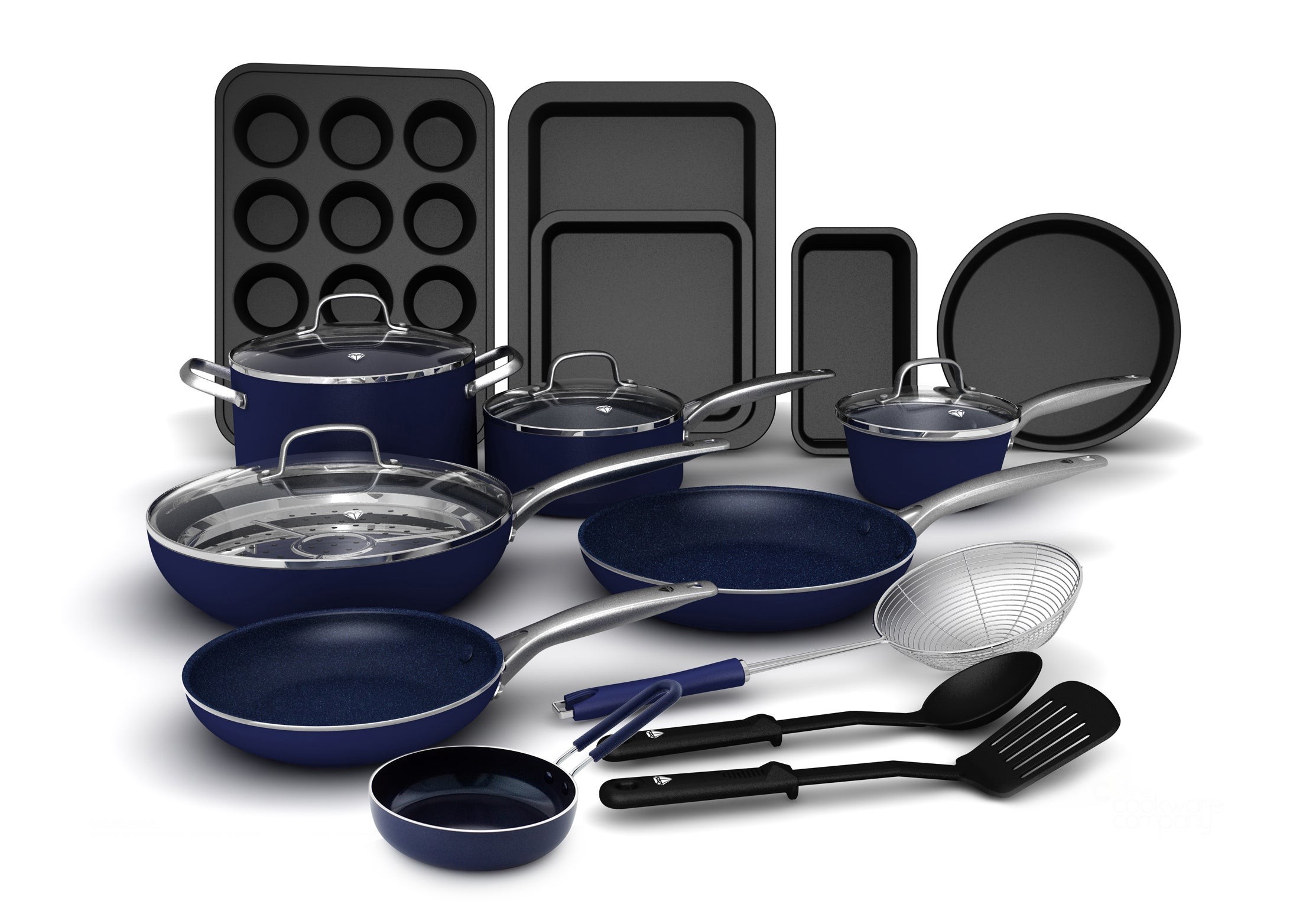 20pc Toxin Free Ceramic Nonstick Cookware Set