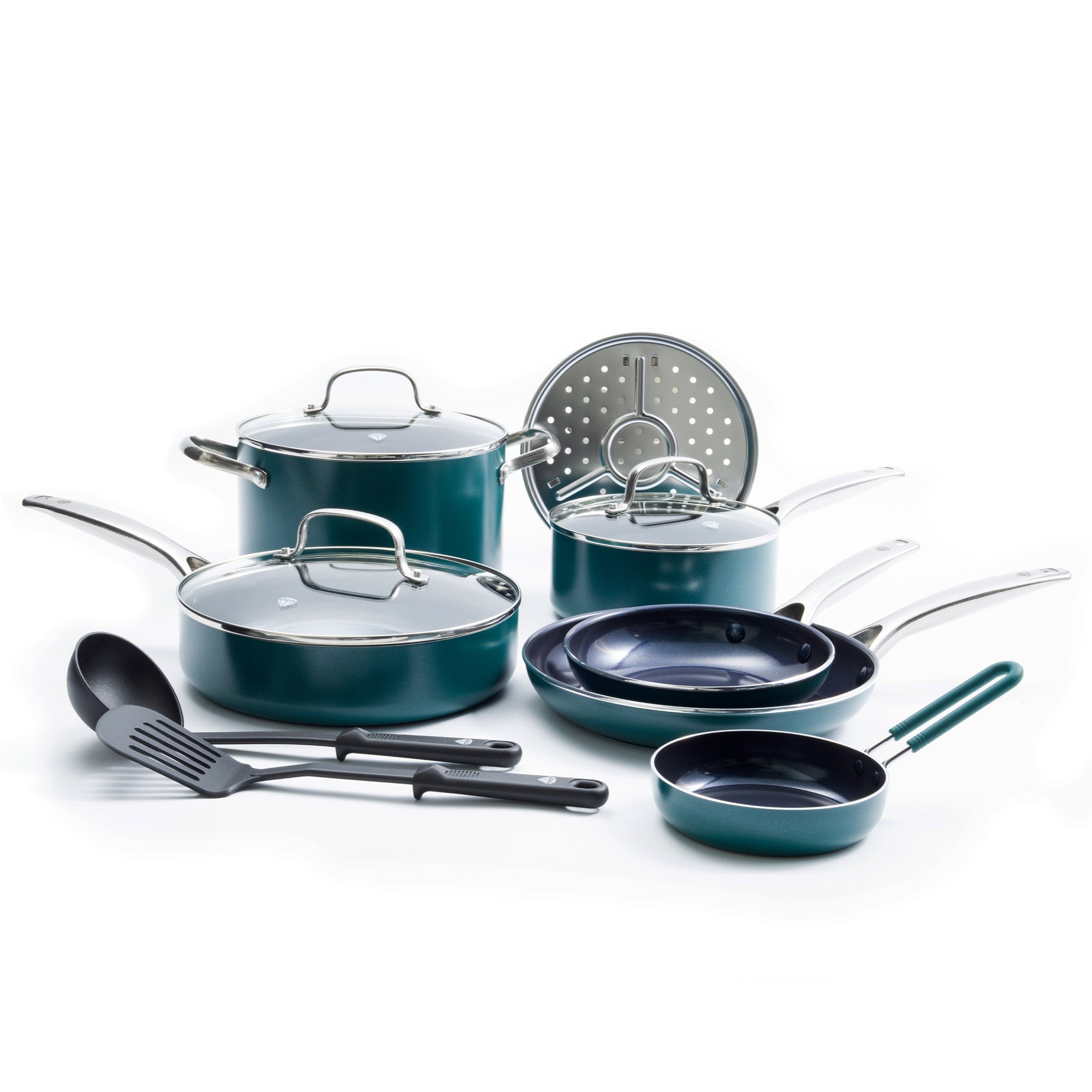 Green 12pc Nonstick Ceramic Cookware Set