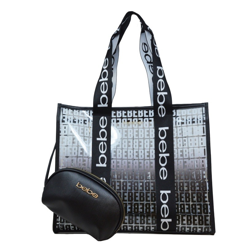 Hanna Clear Monogram Tote /insert Black