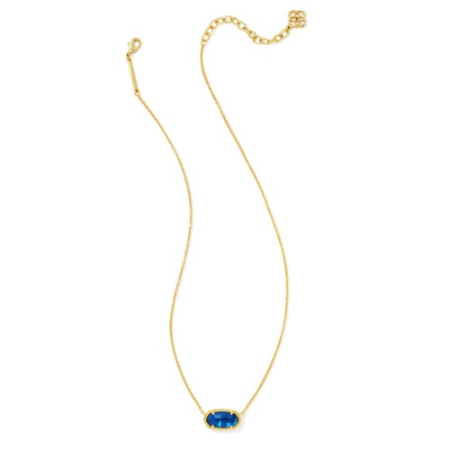 Kendra Scott Elisa Gold Short Pendant Necklace in Navy Abalone