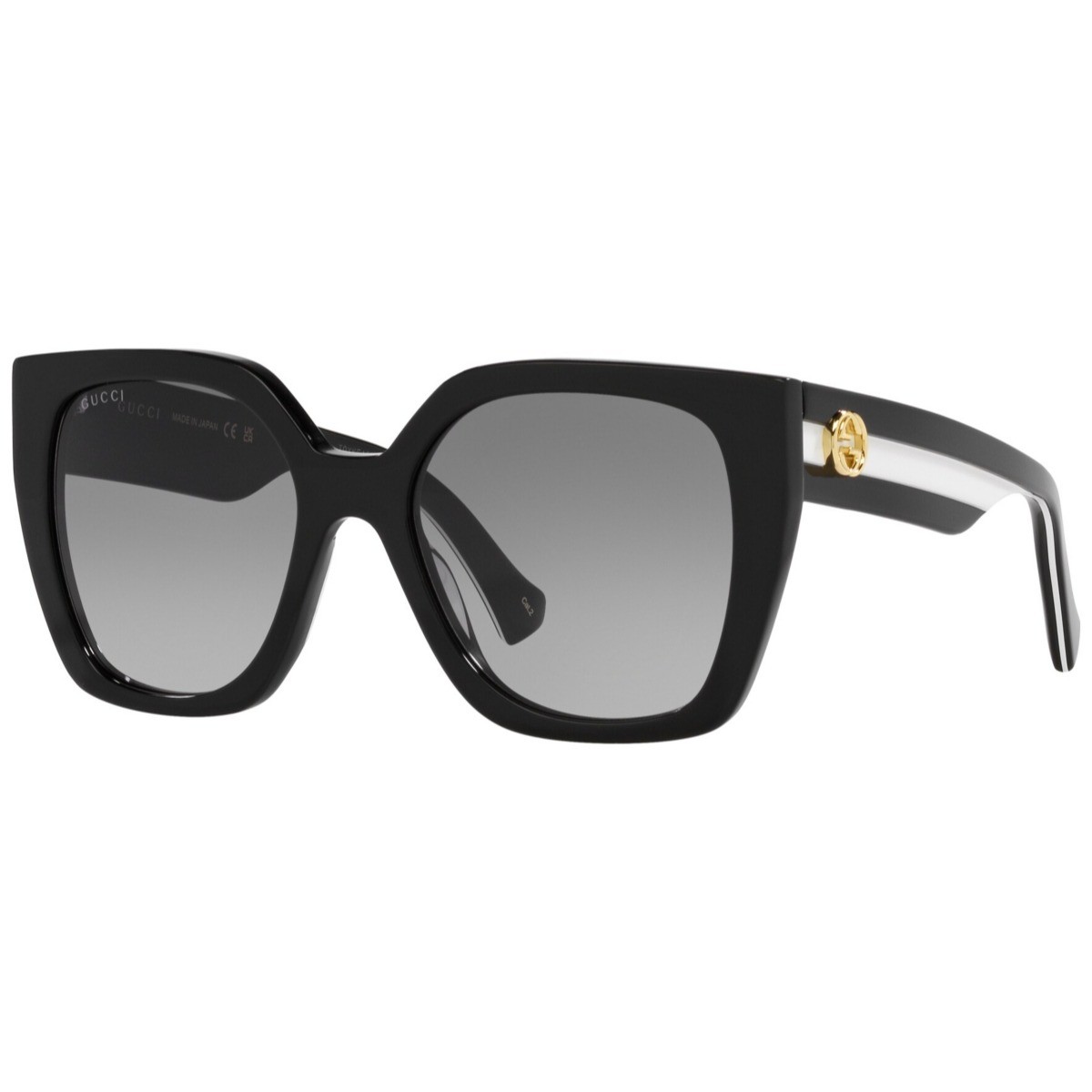 Women's Shiny Solid Black Butterfly Sunglasses