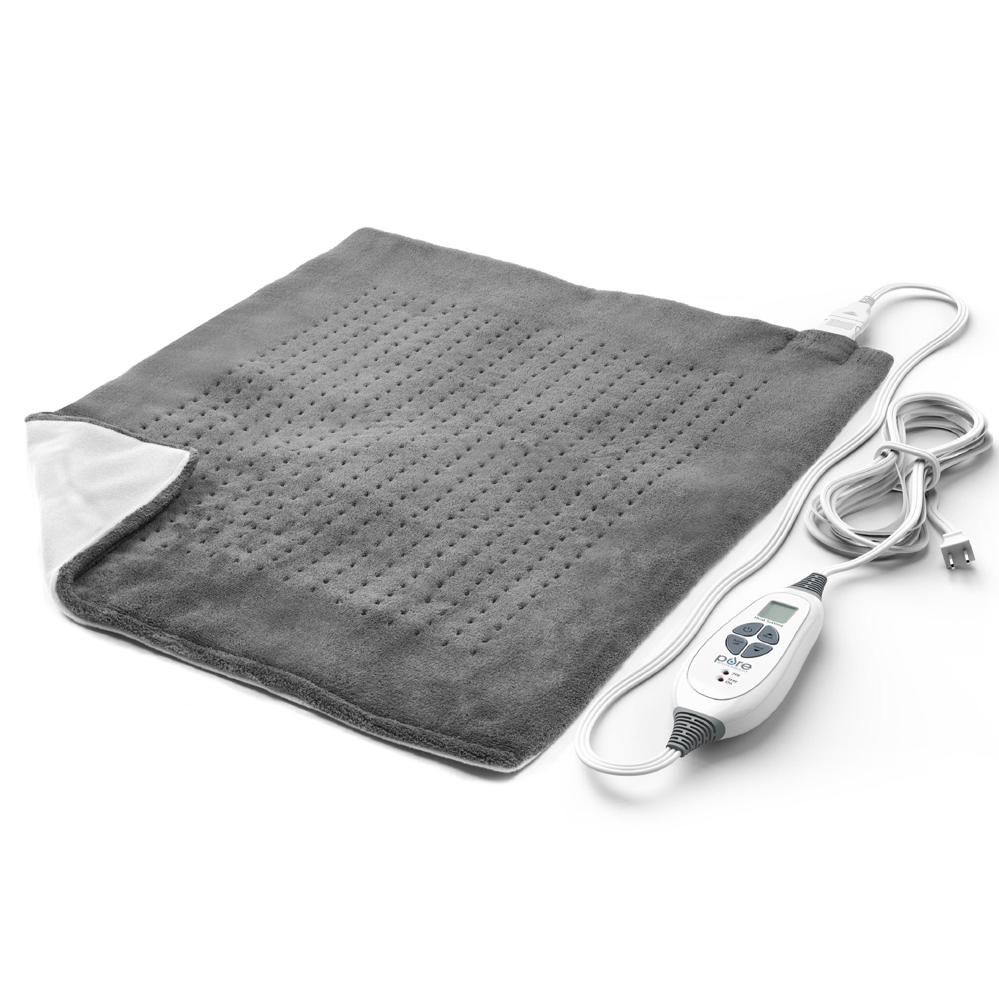 PureRelief Ultra-Wide Electric Heating Pad Gray