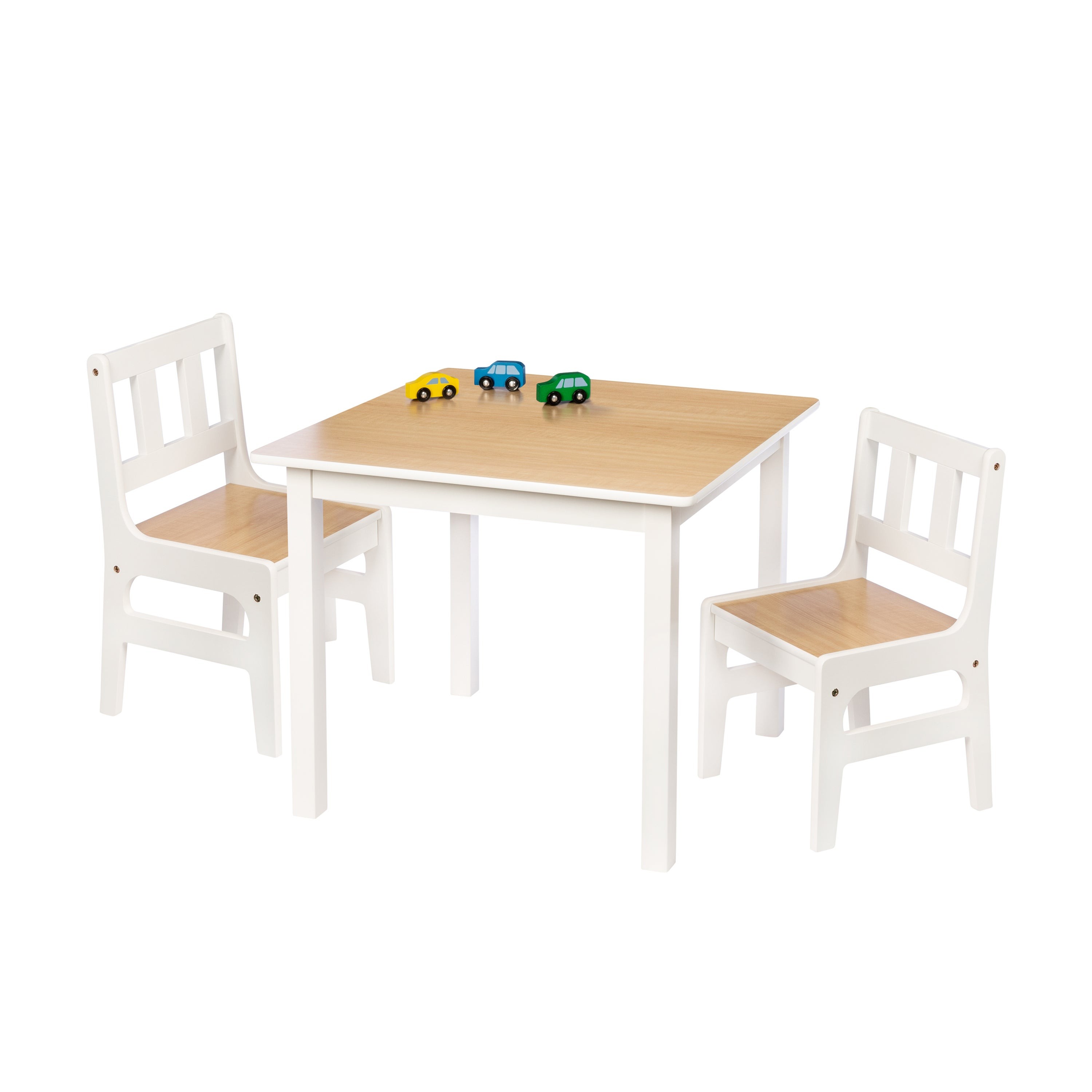 3pc Kids Table and Chairs White/Natural