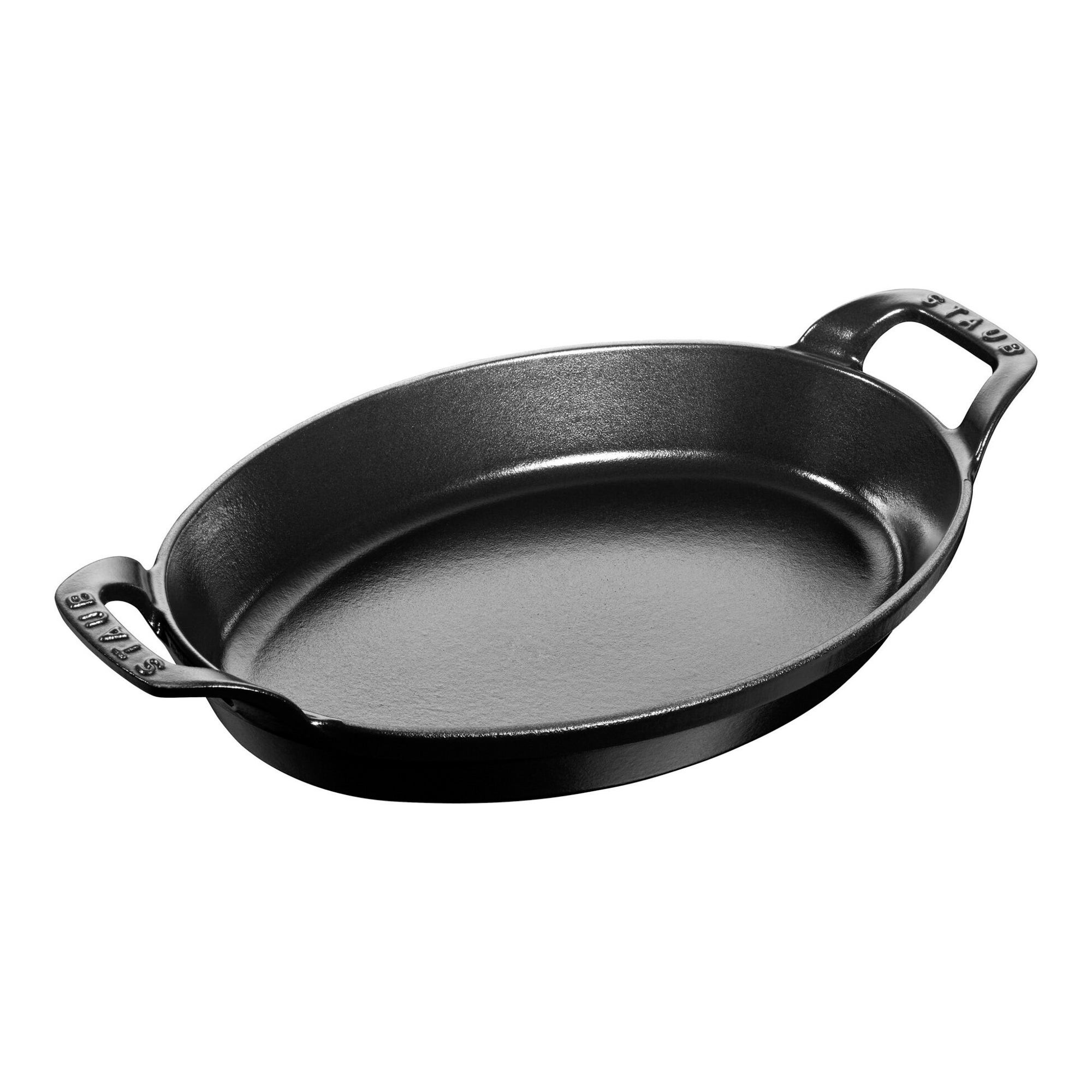 11" Oval Cast Iron Baking Dish Matte Black