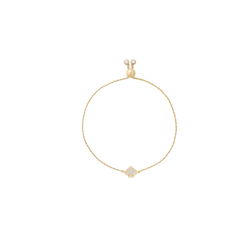 Everyday Spade pave slider bracelet Clear/Gold