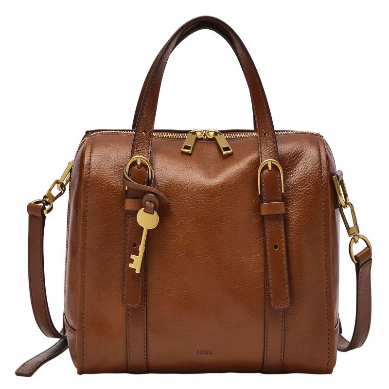 Carlie Satchel Leather Handbag - (Brown)