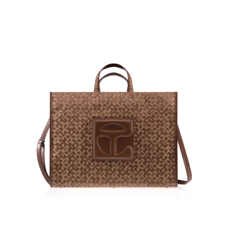 Large Jacquard Shopper - Chocolate Monogram