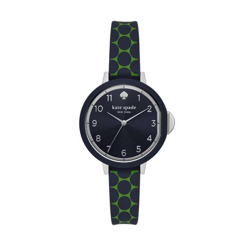 Park Row Three-Hand Blue And Green Silicone Watch