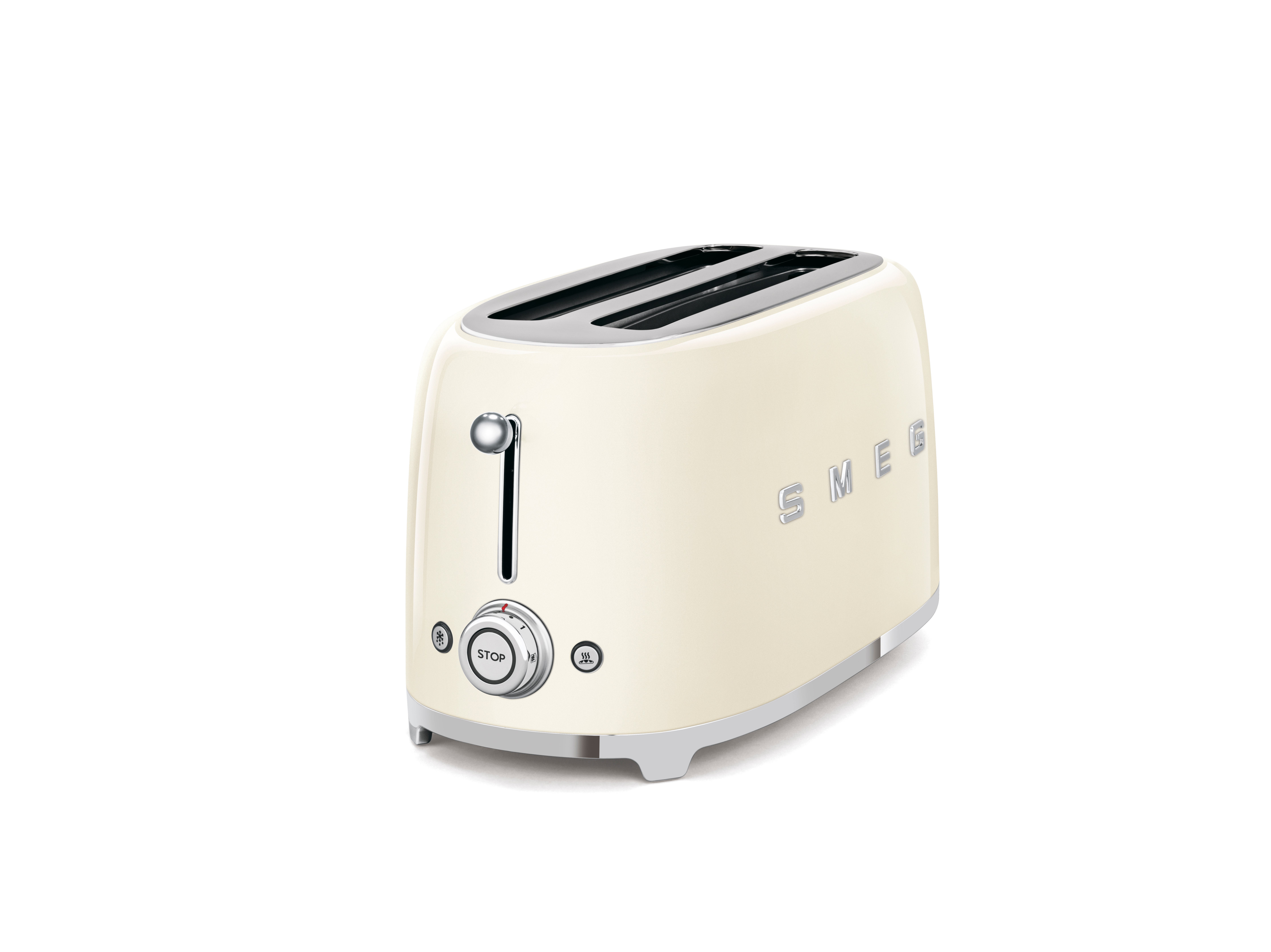 50's Retro Style 2 Slot 4 Slice Toaster, Cream
