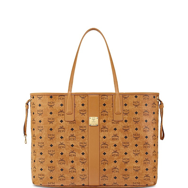 MCM Reversible Liz Shopper in Visetos Cognac large size