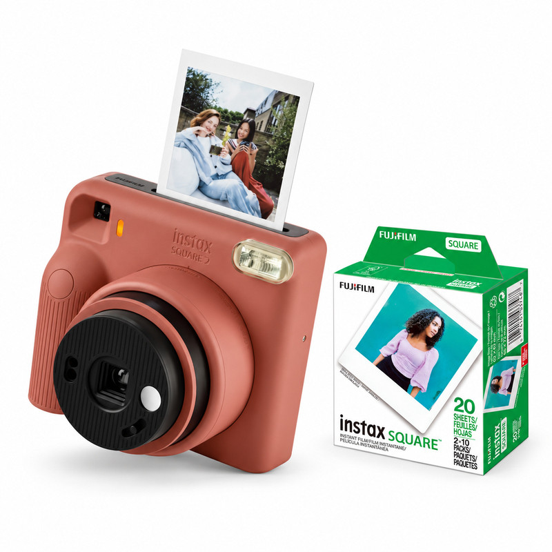 Red Instax Square 2 with Film