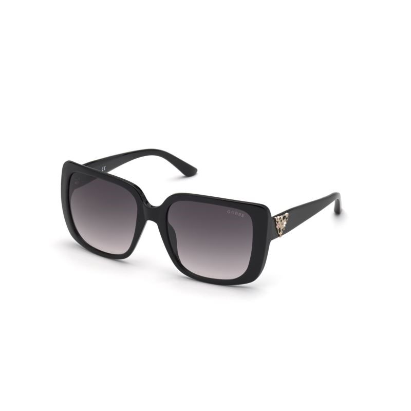Womens Injected Sunglasses - (Shiny Black Gradient Smoke)