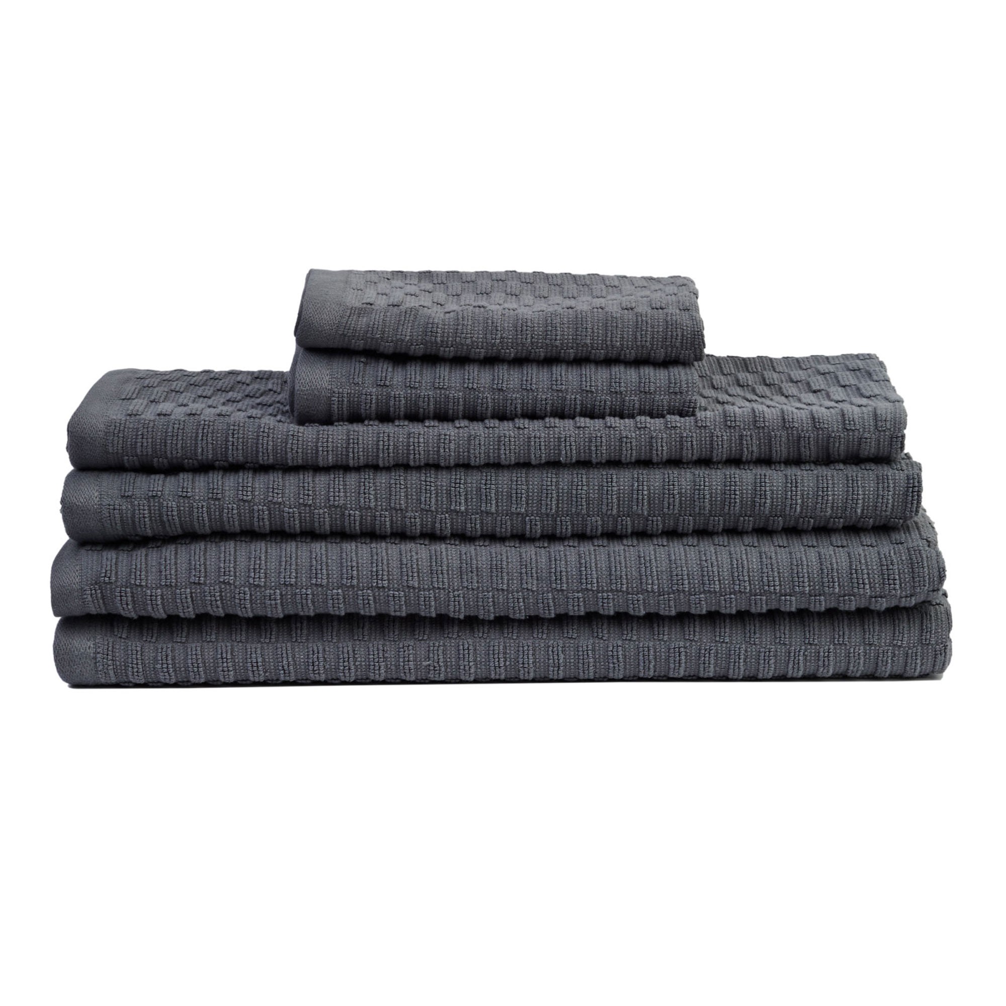 Lisbon Towel 6 Piece Set  - (Gray)