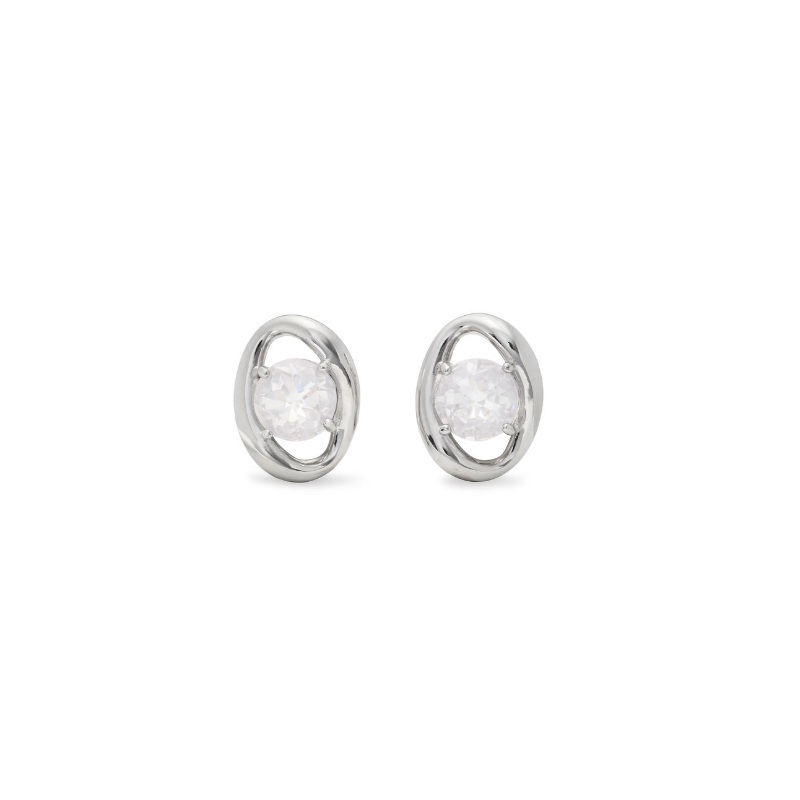 Opulence statement stone studs Clear/Silver