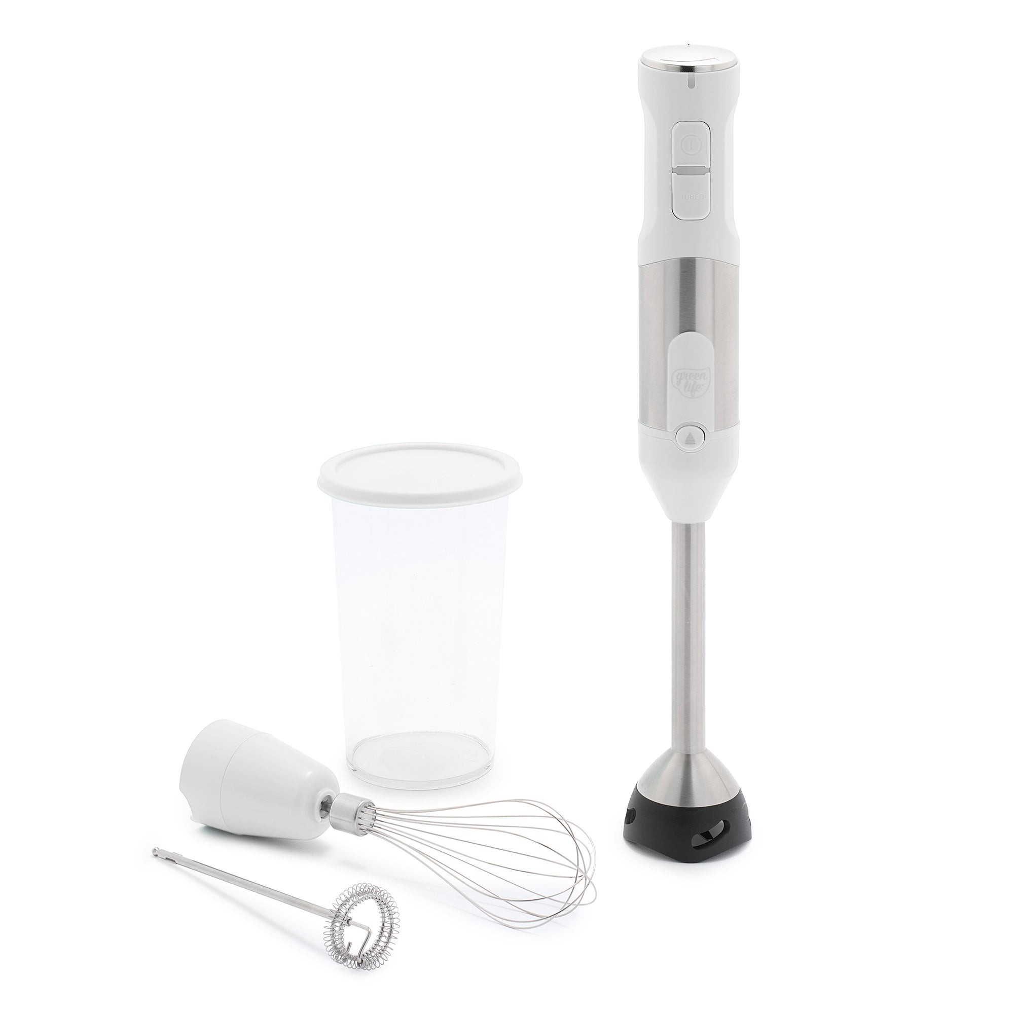 Variable Speed Immersion Hand Blender w/ Attachments White