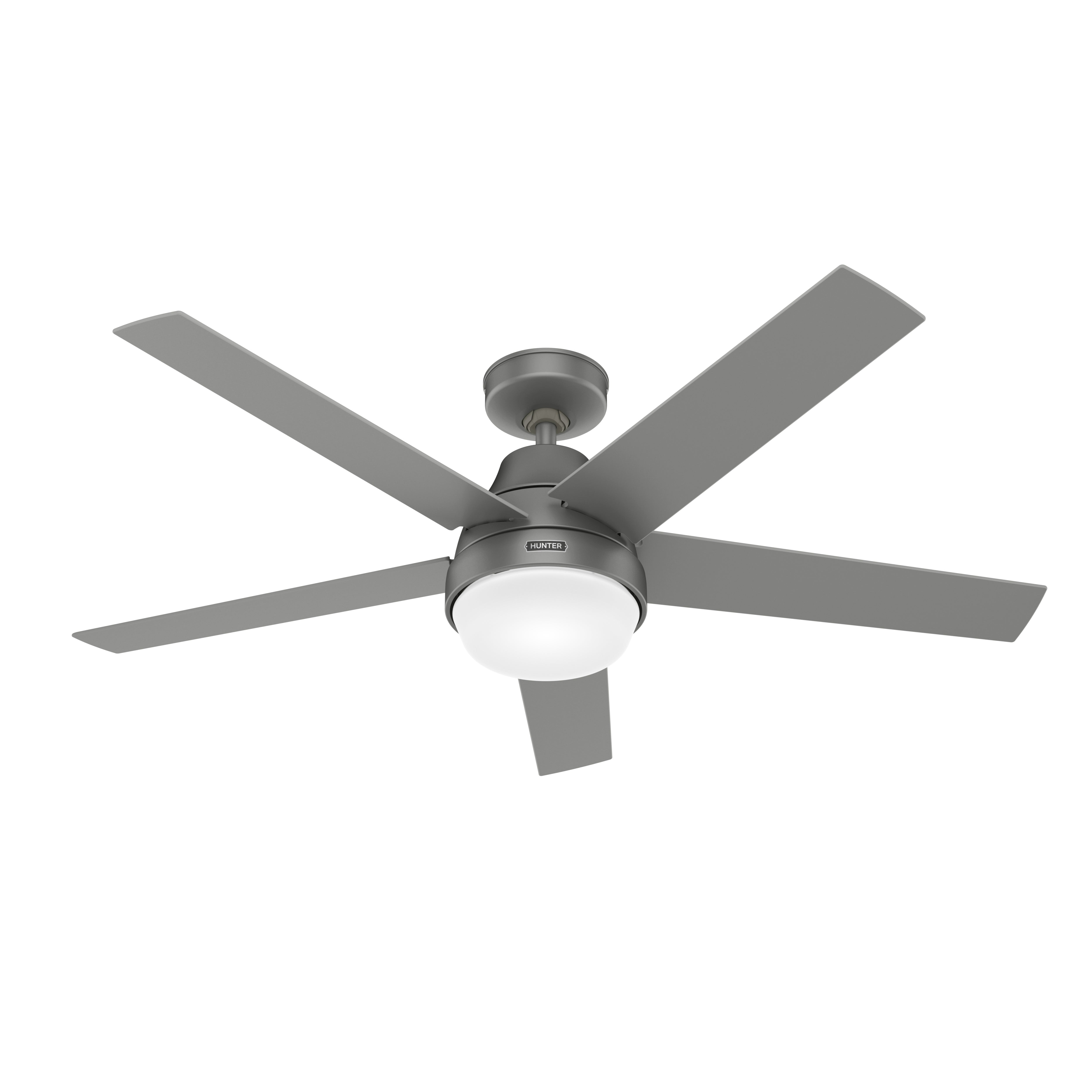 Aerodyne 52" Wifi Ceiling Fan w/ Light Kit Matte Silver