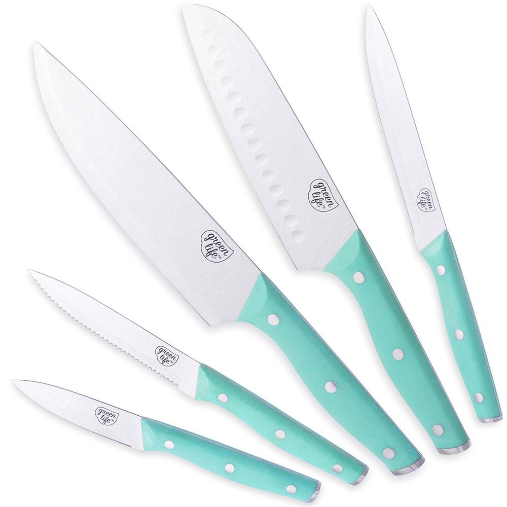 High Carbon Stainless 5pc Cutlery Set Turquoise