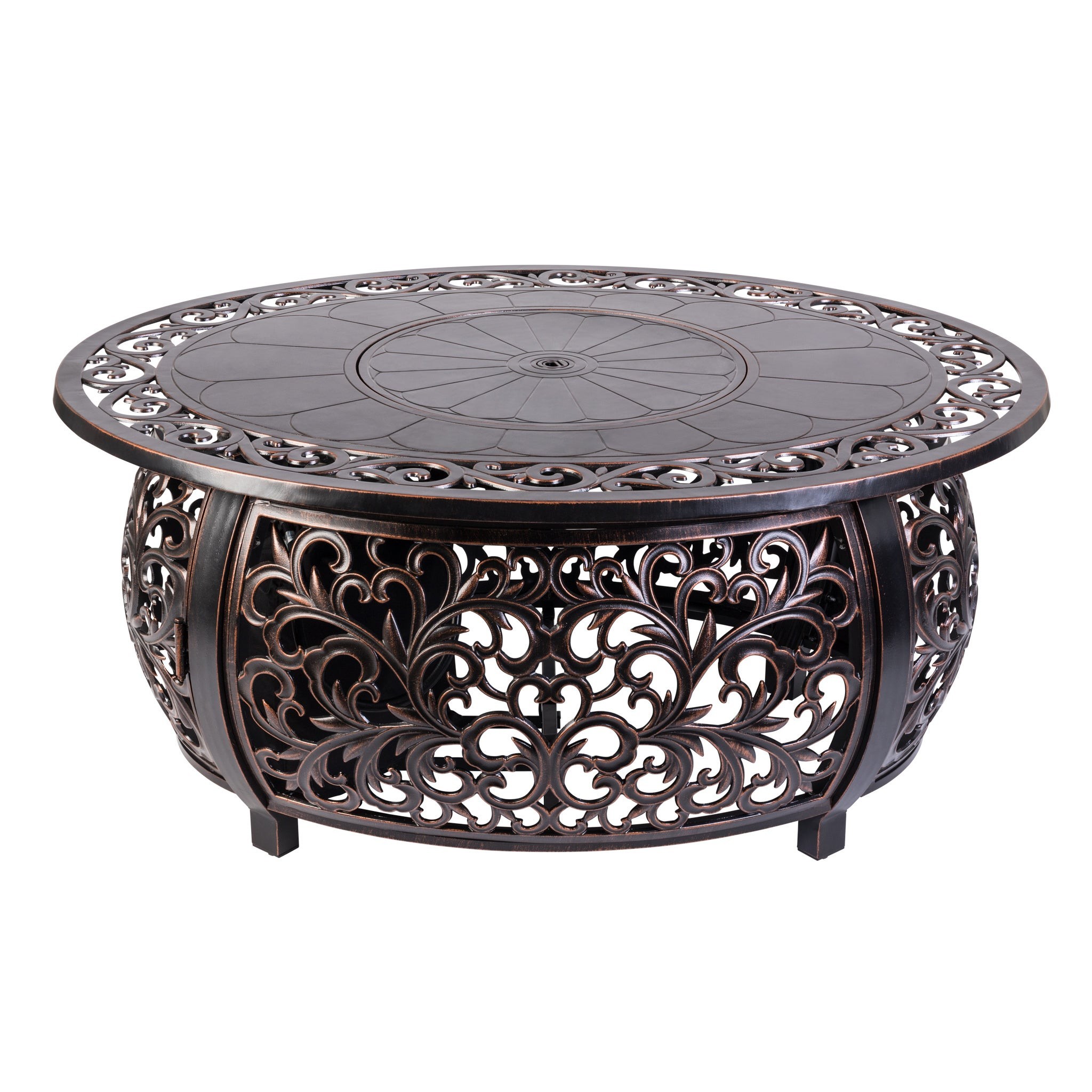 Toulon Cast Aluminum Oval LPG Fire Pit