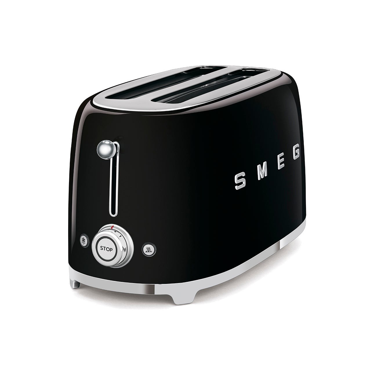 50's Retro Style 2 Slot 4 Slice Toaster, Black
