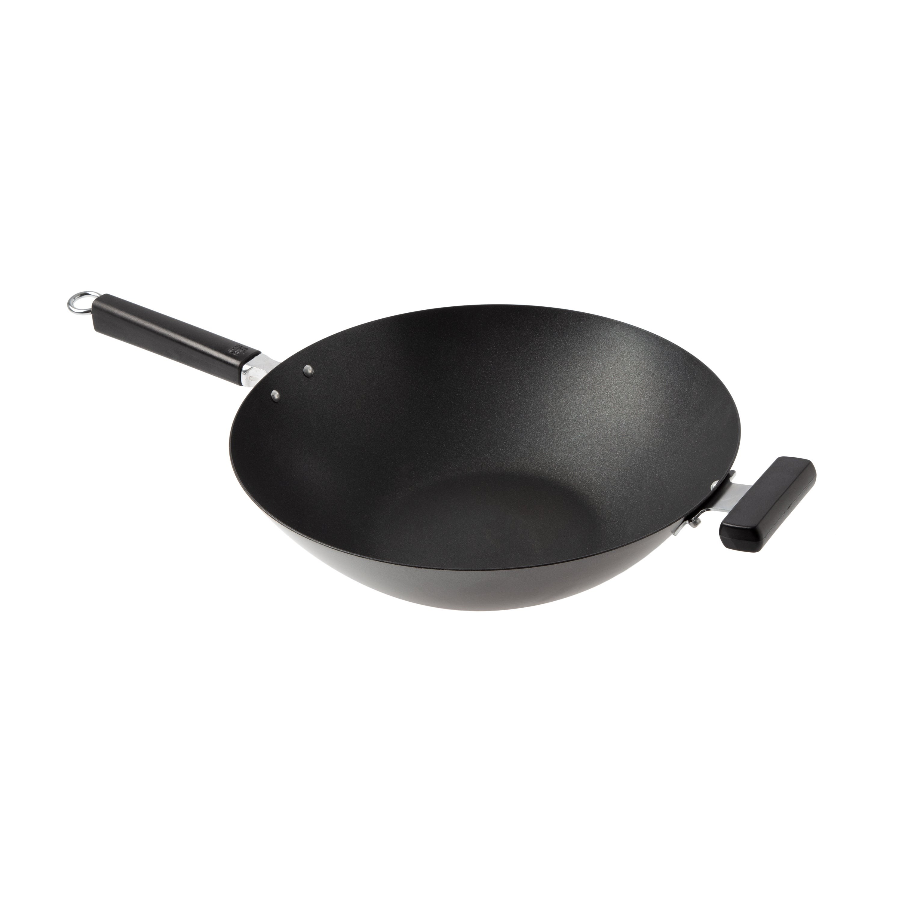 14" Professional Series Carbon Steel Excalibur Nonstick Flat Bottom Wok