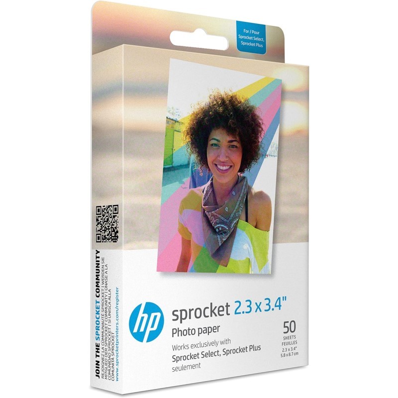 Sprocket Zink Photo Paper 2.3x3.4” (50 Pack) - Compatible W/ HP Sprocket Select & Plus Printers