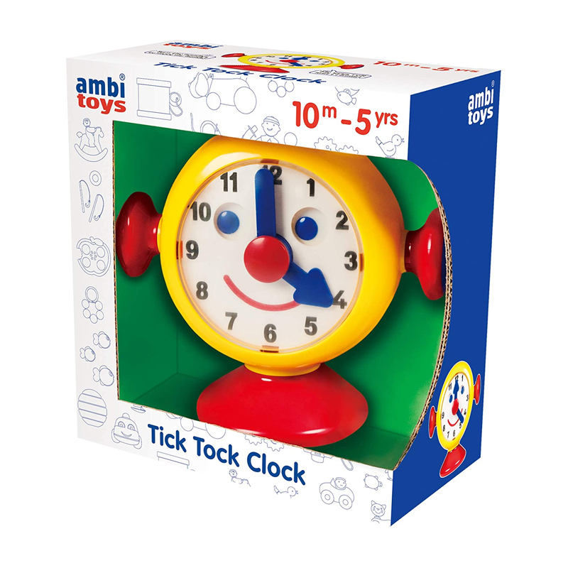 Ambi Toys Tick Tock Clock for Learning the Time - (Ages 10 Months Plus)