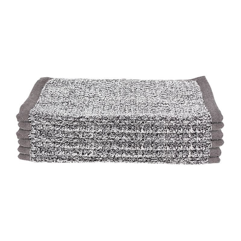 Signature 6Pcs Set Wash Cloth - (Dark Grey)