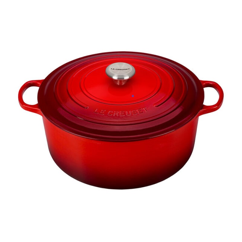 13.25qt Signature Cast Iron Round Dutch Oven - (Cerise)