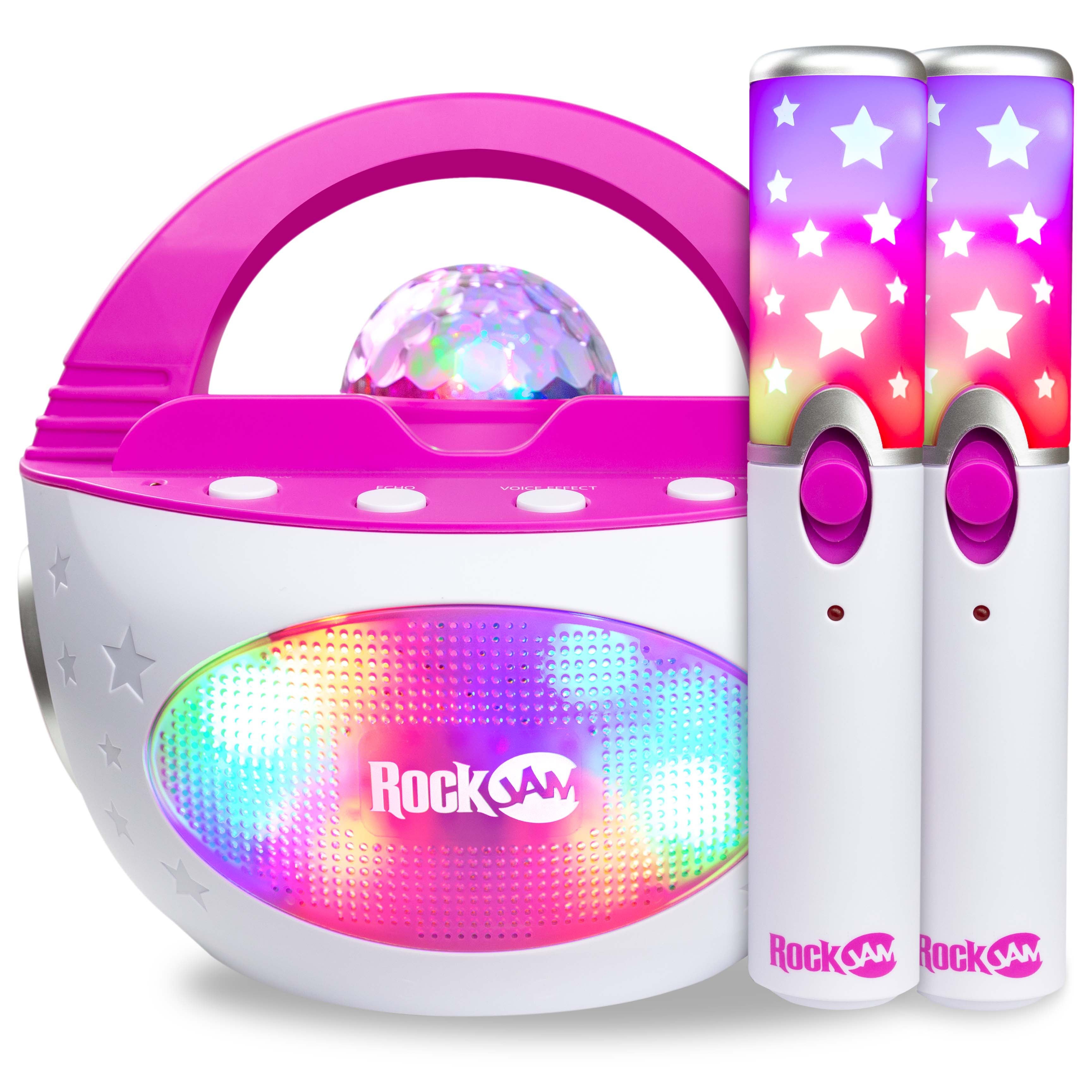K-POP DUO Portable Karaoke Machine w/ Two Wireless Microphones Pink