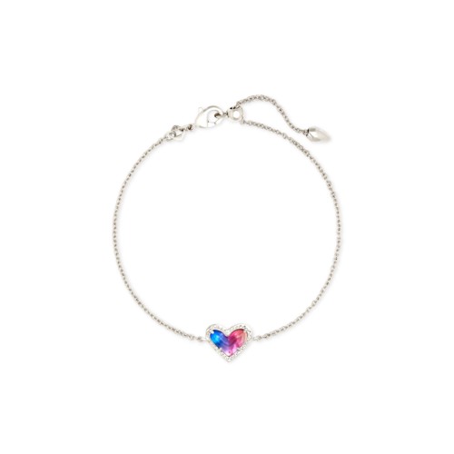 Kendra Scott Ari Heart Silver Chain Bracelet in Watercolor Illusion