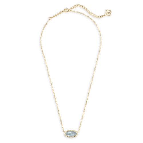 Kendra Scott Elisa Gold Short Pendant Necklace, Light Blue Illusion