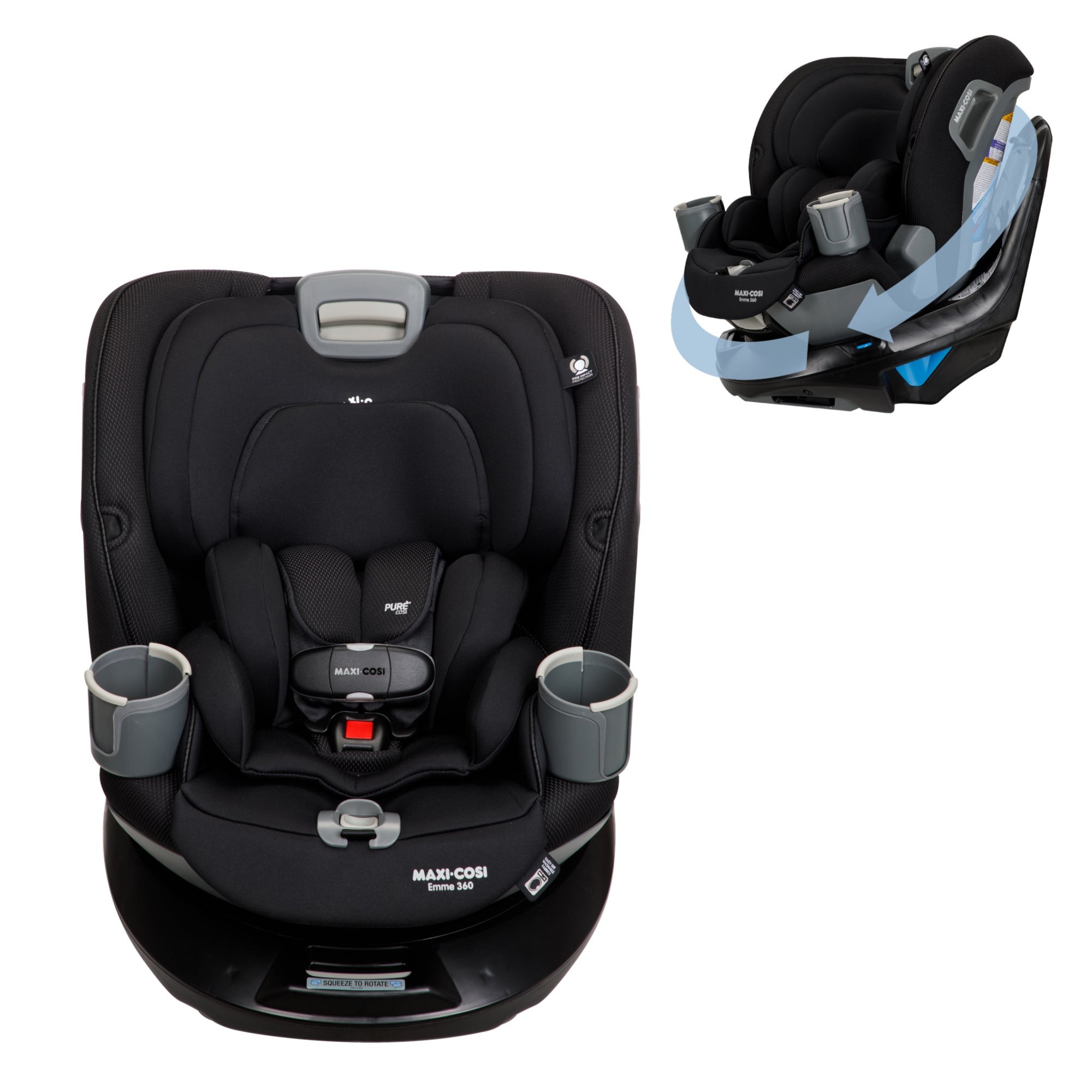 Emme 360 Rotating Convertible Car Seat Midnight Black