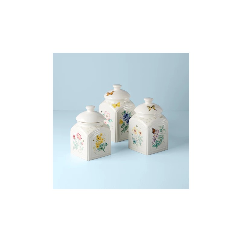 Butterfly Meadow Square Canisters Set of 3
