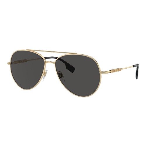 Burberry Womens BE3147 Sunglasses Light Gold/Dark Grey, Size 58 frame