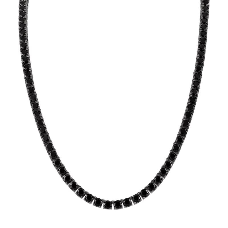 Icon Sterling Silver Tennis Necklace, Black Plated