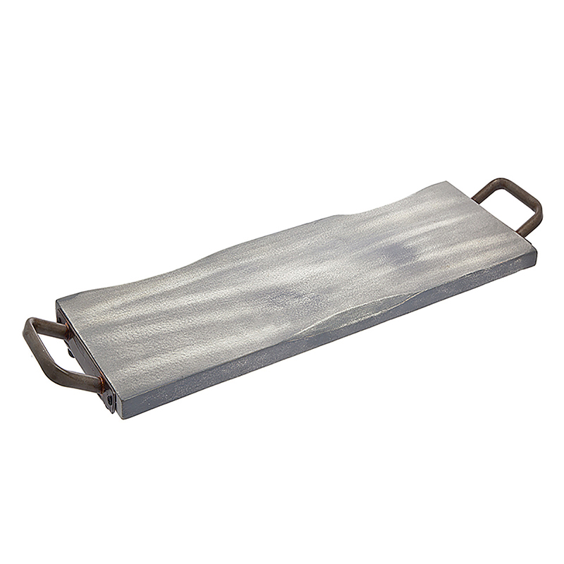 26 - Inch Wood Metal Tray - (Grey Wash)