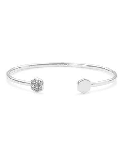 Kendra Scott Davis Silver Cuff Bracelet in White Diamond