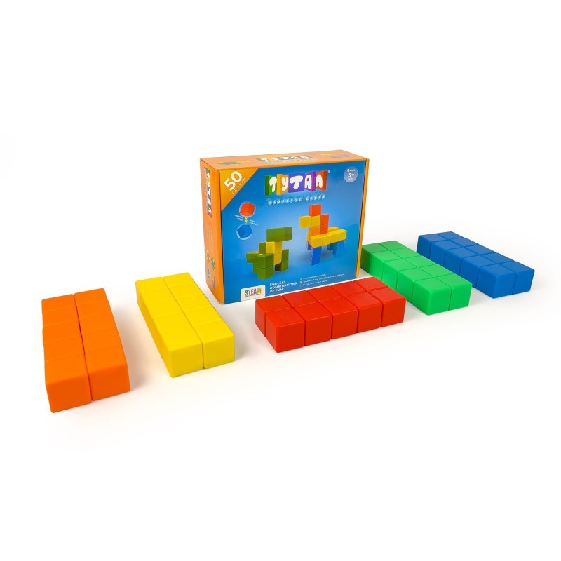 Magnetic Cube Building Blocks Set - (50 Piece)