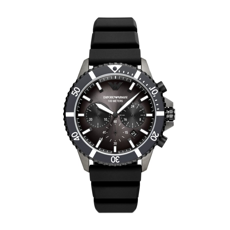 Chronograph Black Silicone Watch