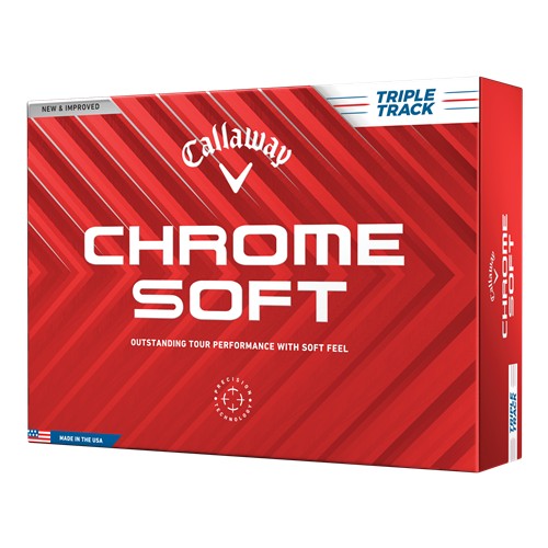 Callaway Chrome Soft Triple Track Golf Balls, White, 2024