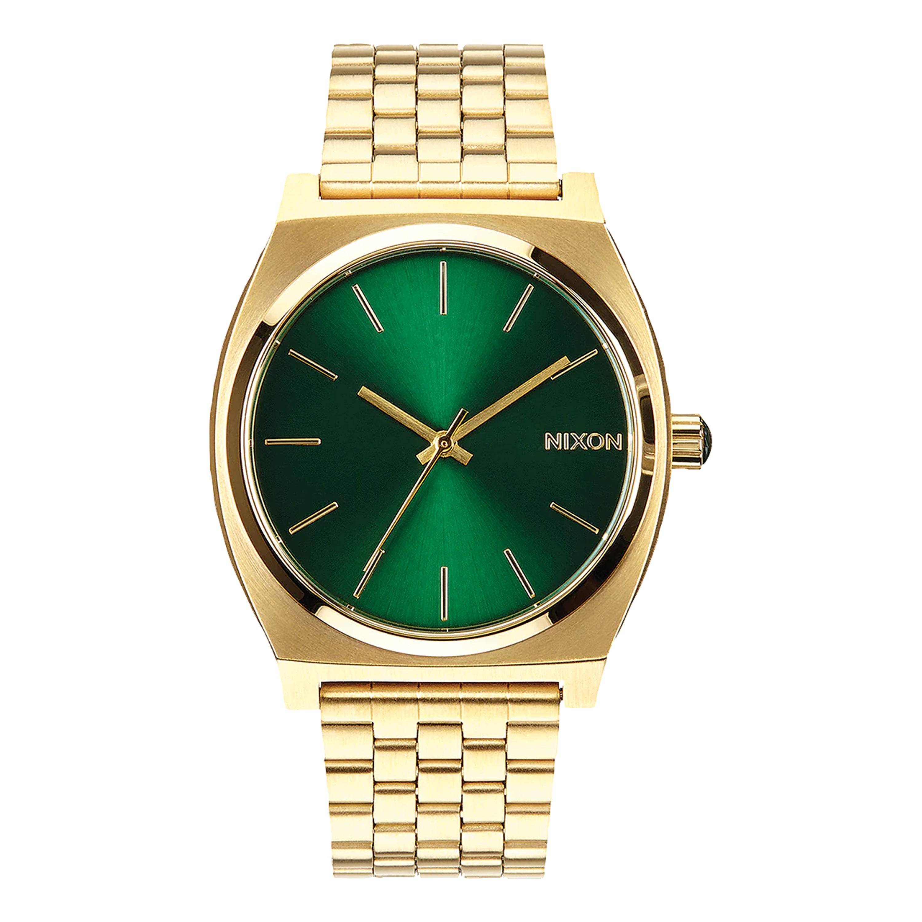 Men's Time Teller Gold-Tone Stainless Steel Watch, Green Dial