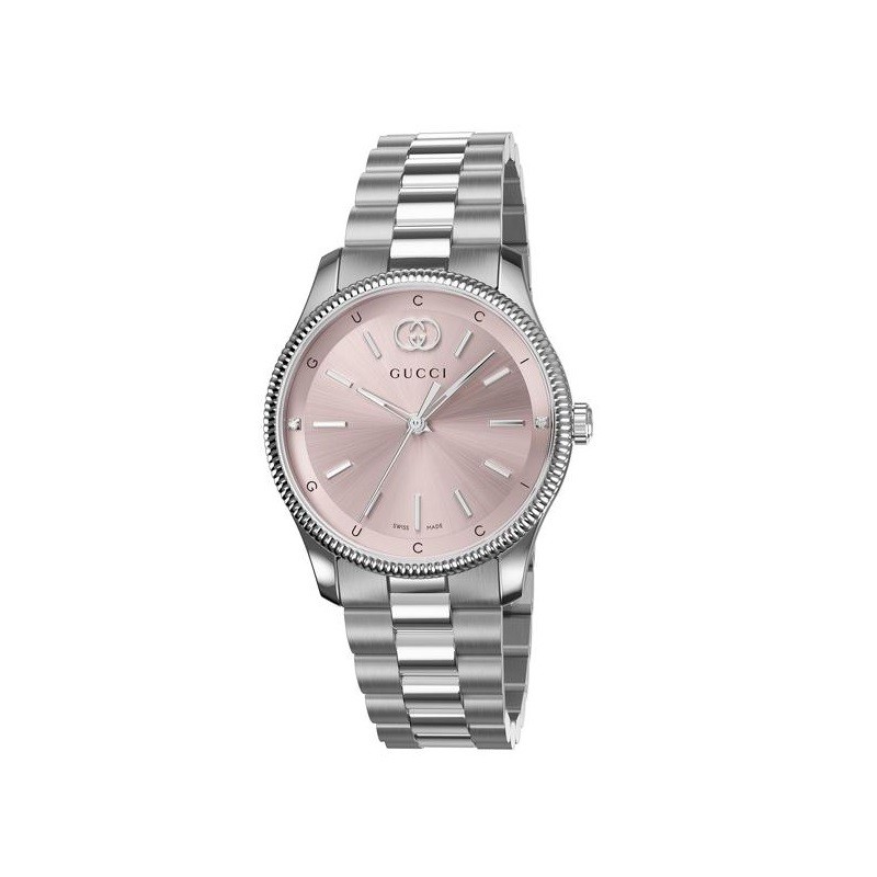 Gucci G-Timeless Pink Diamond Dial Stainless Steel Watch 29mm - YA1265061