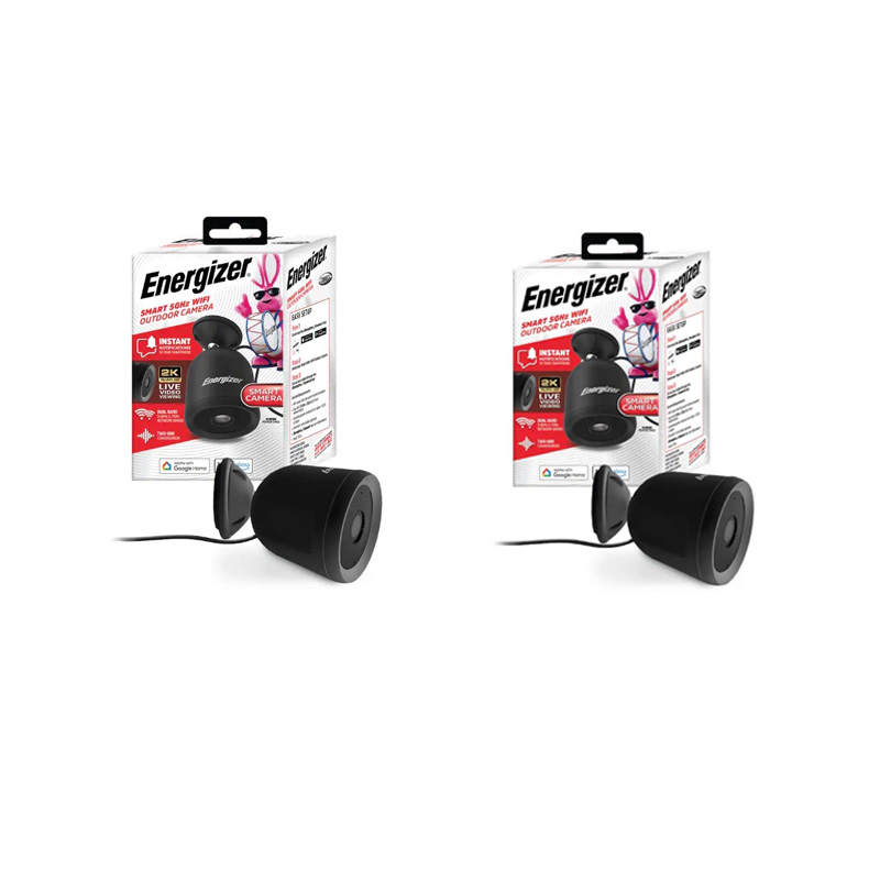 Set of 2 Smart 2K WiFi Outdoor Cameras with Two-Way Audio