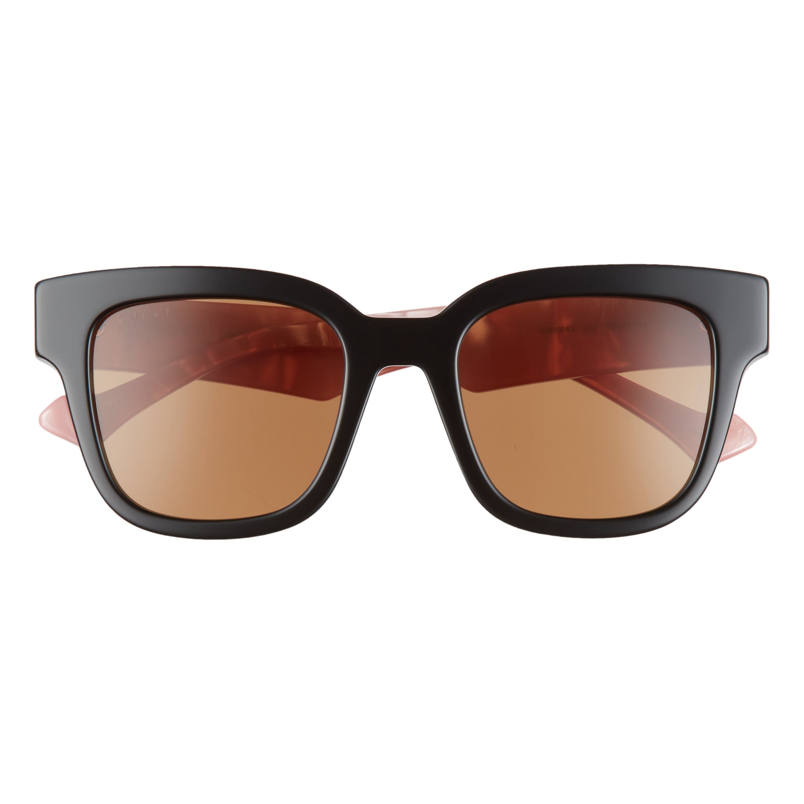 Women's Shiny Black Rectangular Sunglasses