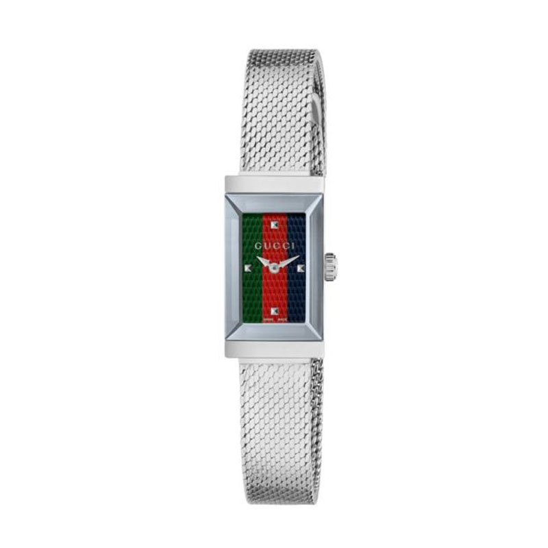 14x25mm - Ladies G Frame Silver Mesh Watch