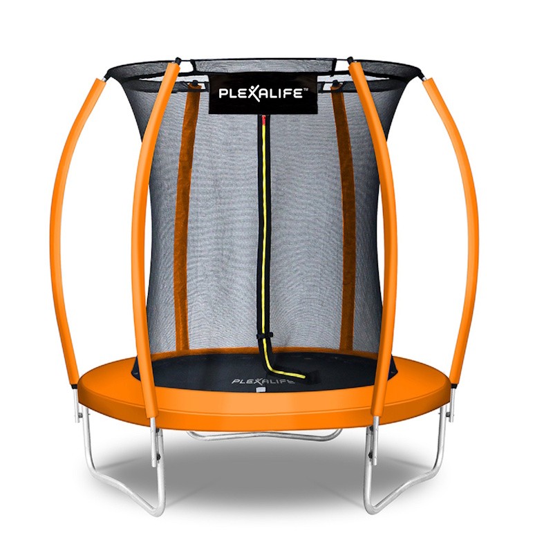 Plexalife Pumpkin Shaped Outdoor Trampoline Set with Safety Enclosure 6 FT in Orange