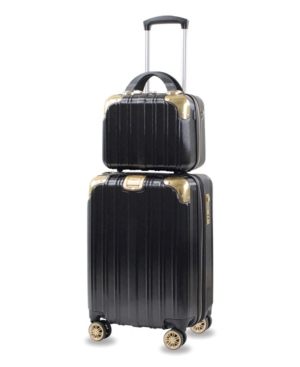 Prima USA Melrose S 2-piece TSA Anti-theft Carry-On Cosmetic Set, Black/Gold