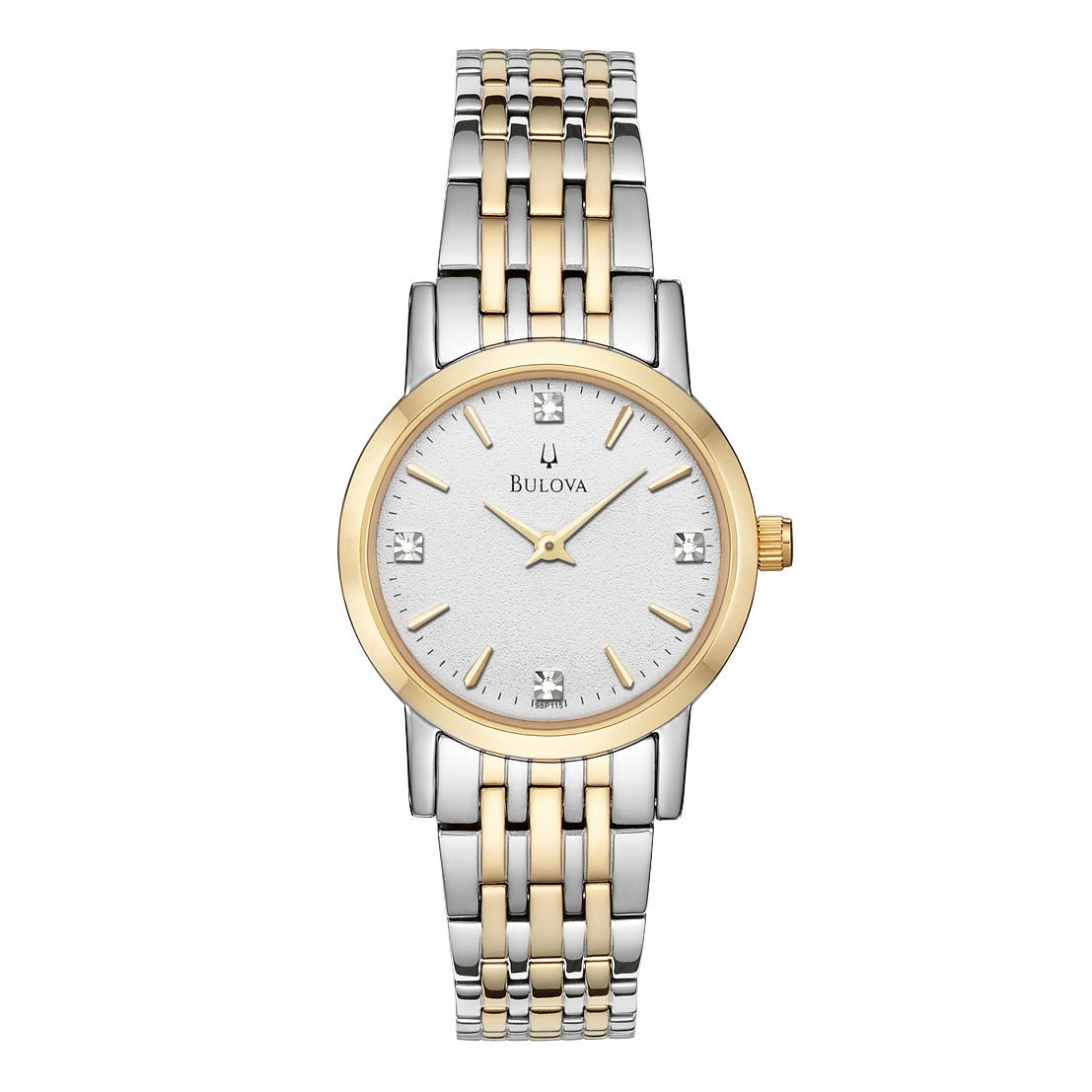 Womens Classic Two-Tone Diamond Watch White-Silver Dial