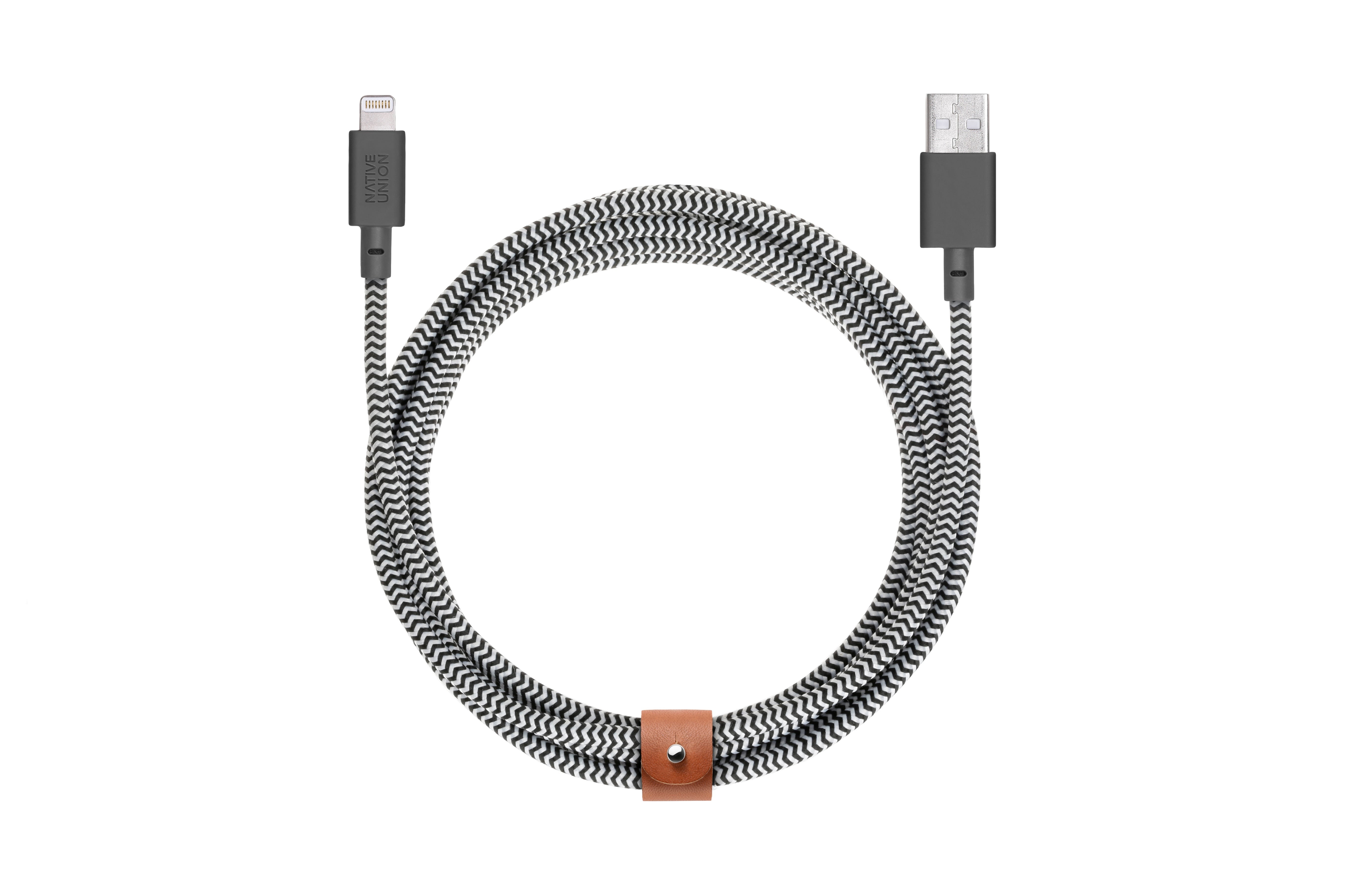Belt Cable XL USB-A to Apple Lightning Zebra