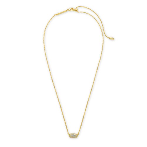 Kendra Scott Grayson Gold Pendant Necklace, White Crystal
